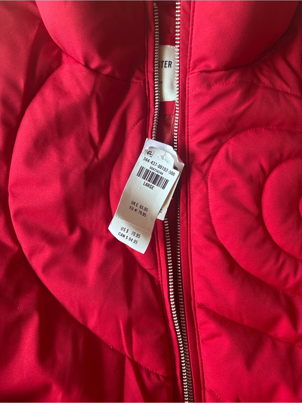 Hollister Red Quilted Puffer Jacket - Picture 3 of 4
